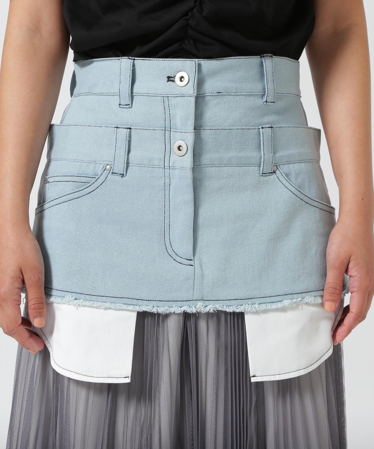 AULA AILA アウラアイラグラデーション デニムスカート　サイズ0 AULA AILA アウラアイラグラデーション デニムスカート サイズ0