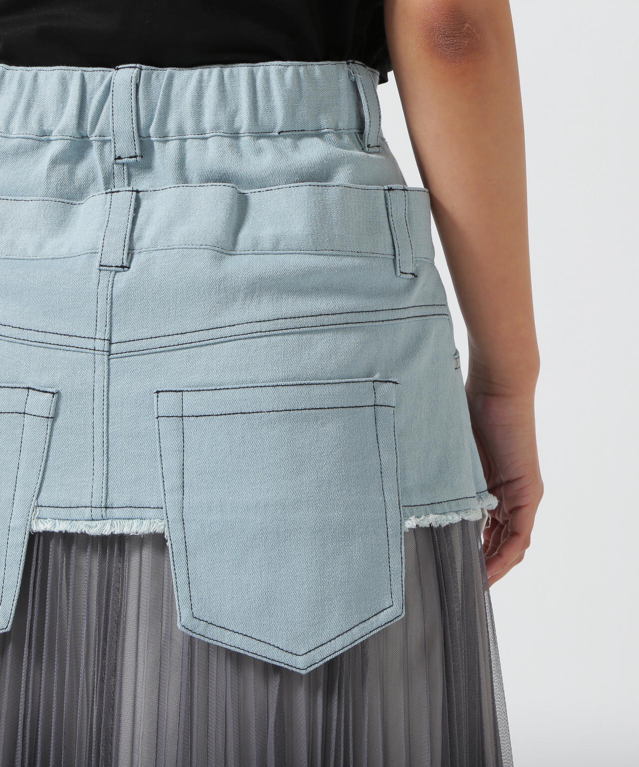 AULAの限定色スカート スカート アシンメトリープリーツスカート