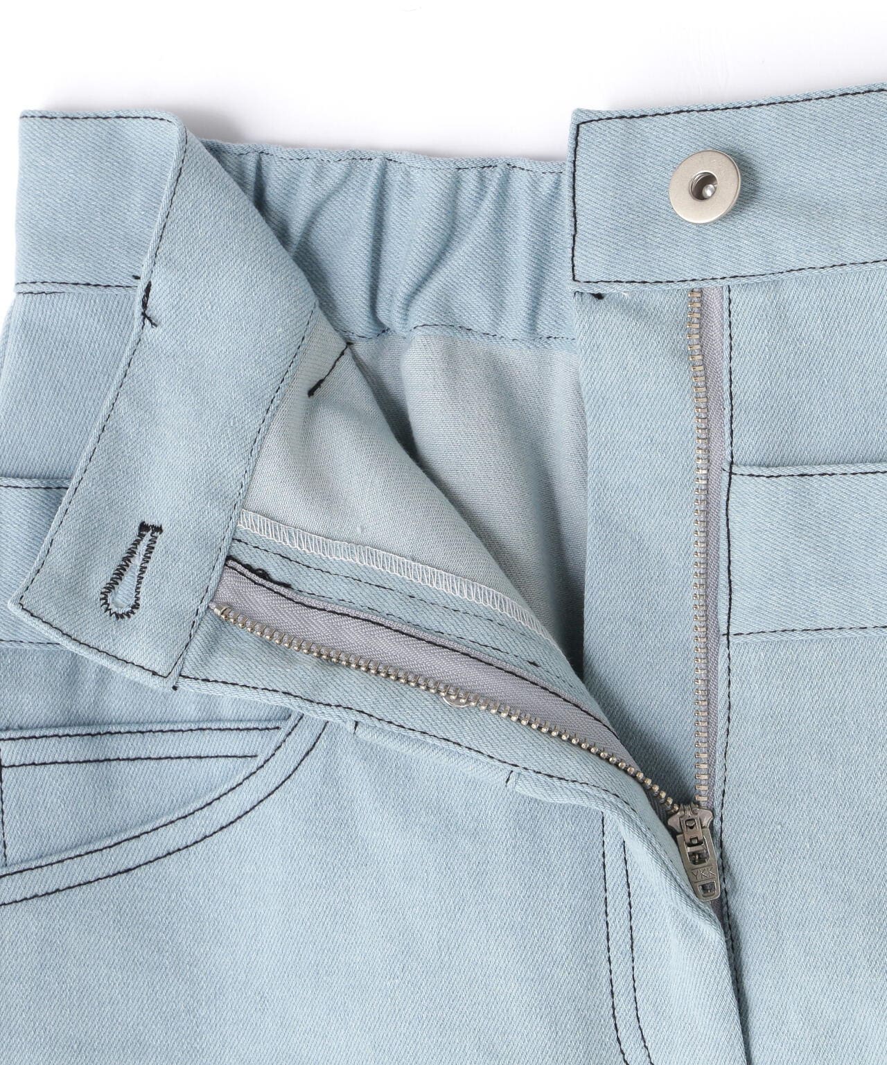 美品 AULA AILA 3WAY レイヤードデニムパンツ チュール シアー