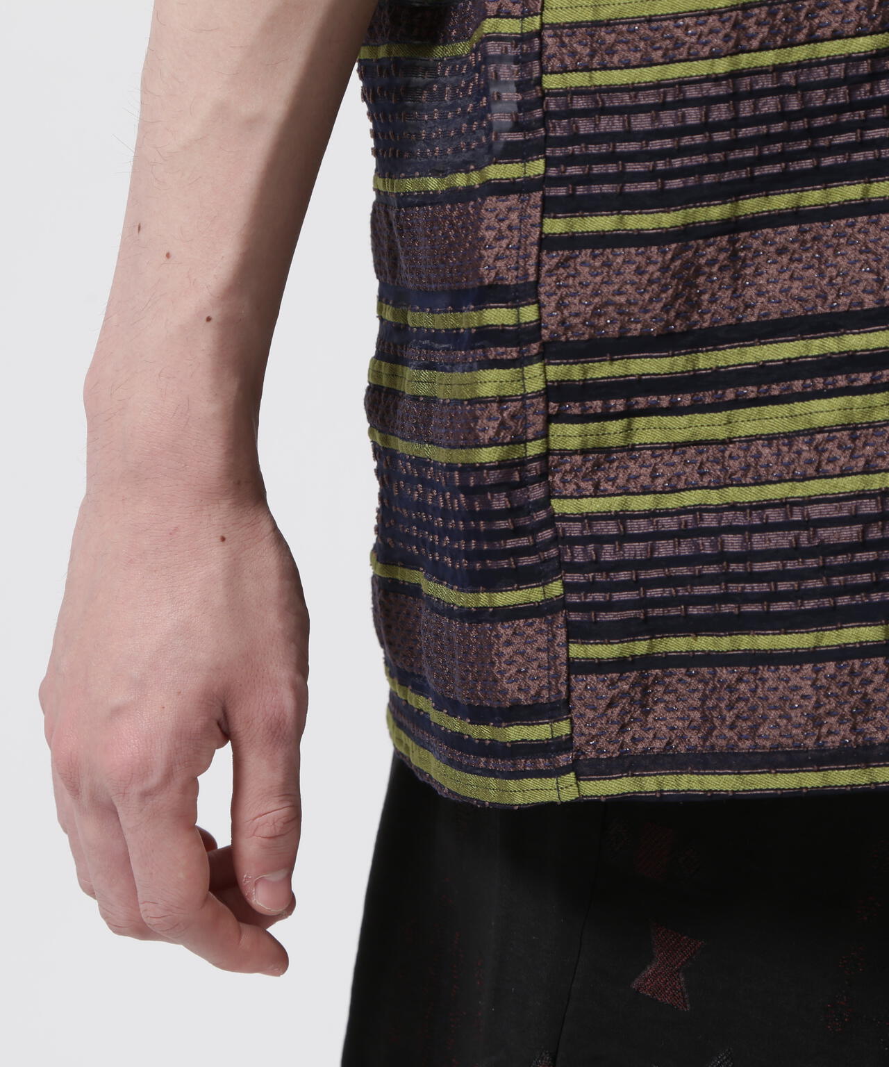 NEEDLES(ニードルズ)S/S ONE-UP SHIRT - PE/CU/N/C/R CHIFFON STRIPE JQ.