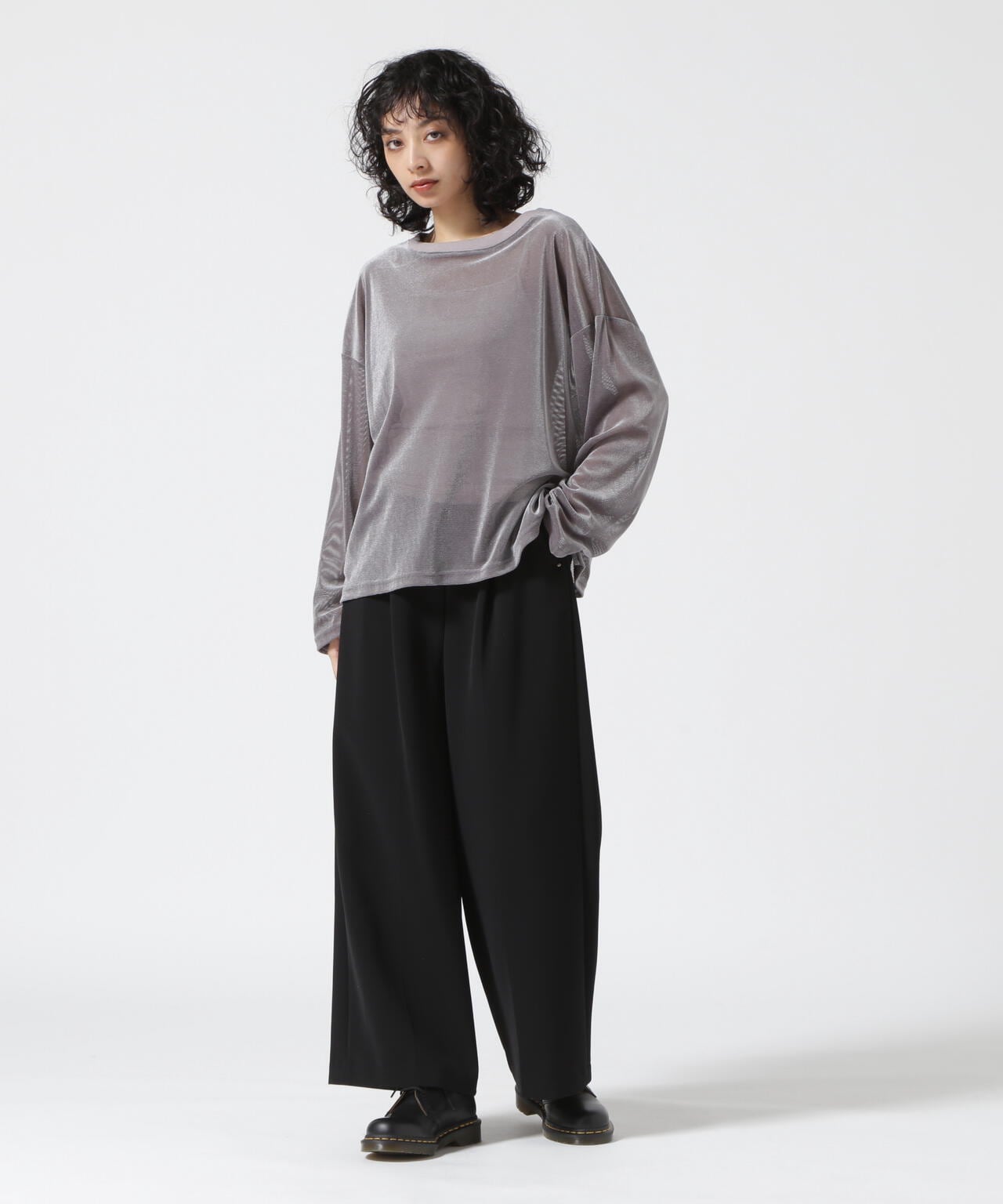DROIT BELLO（ドロイトベロ）ベロアメッシュプルオーバー