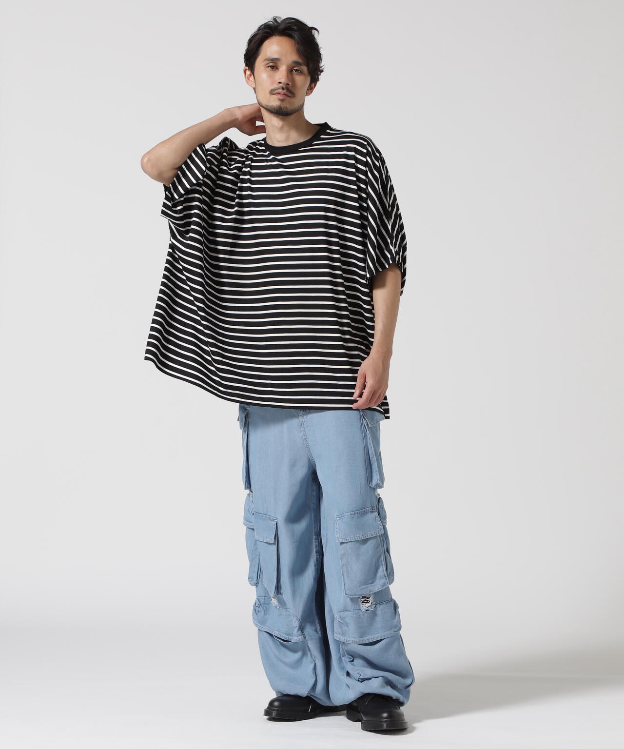 MINEDENIM（マインデニム）Square Big Border T-SH
