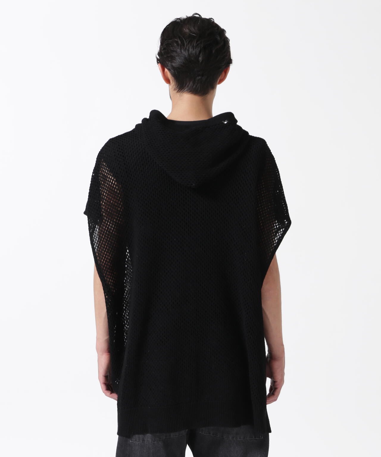 MINEDENIM（マインデニム）Heavy Mesh Knit Nosleeve Big Hoodie | B