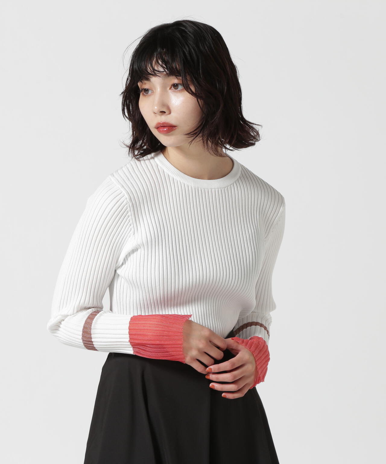 ビーセカンド（B’2nd）/DROIT BELLO（ドロイトベロ）袖ラインリブニット DROIT BELLO（ドロイトベロ）袖ラインリブニット | B'2nd（ビー