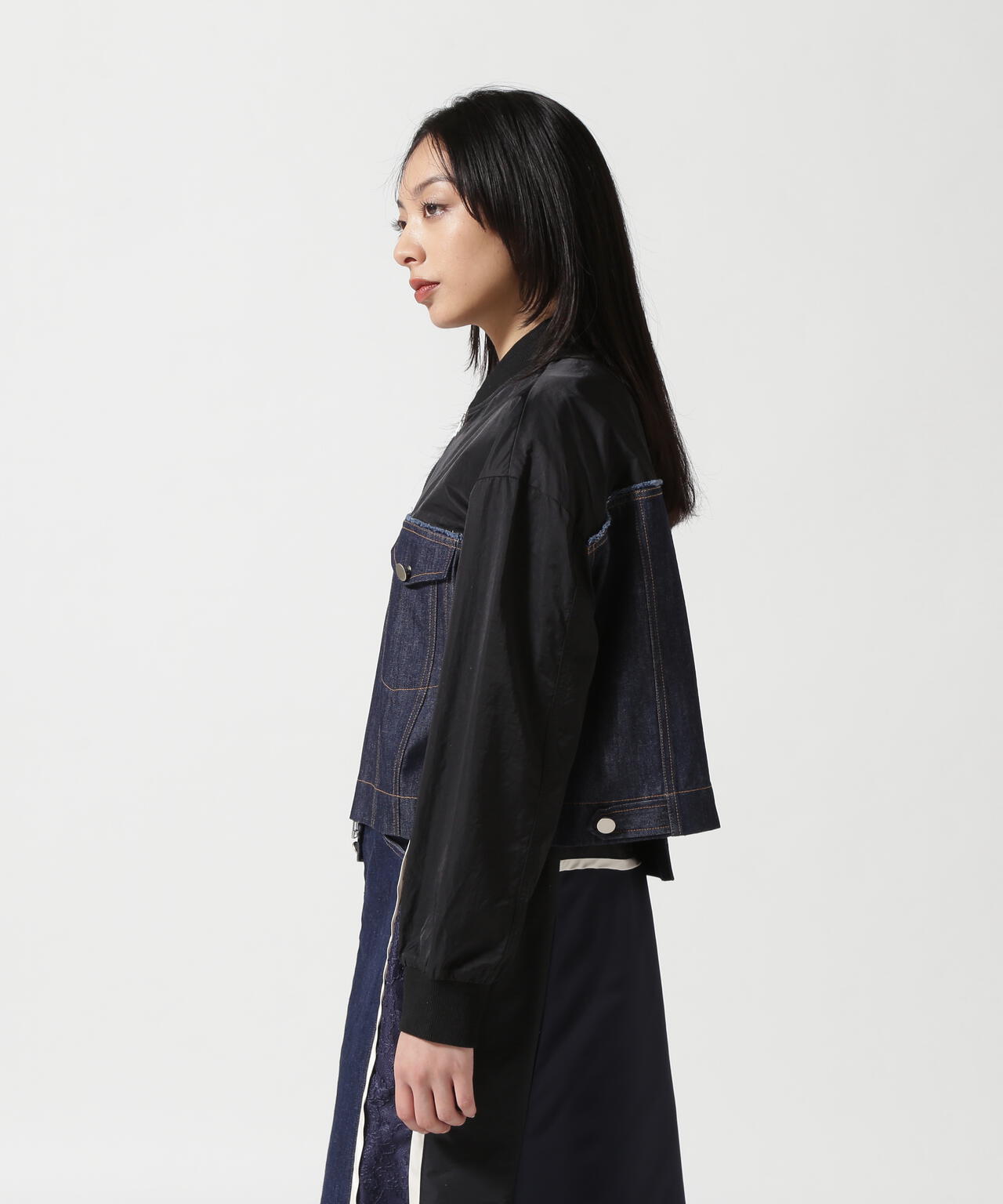 AULA AILA（アウラ アイラ）別注デニムコンビネーションブルゾン | B