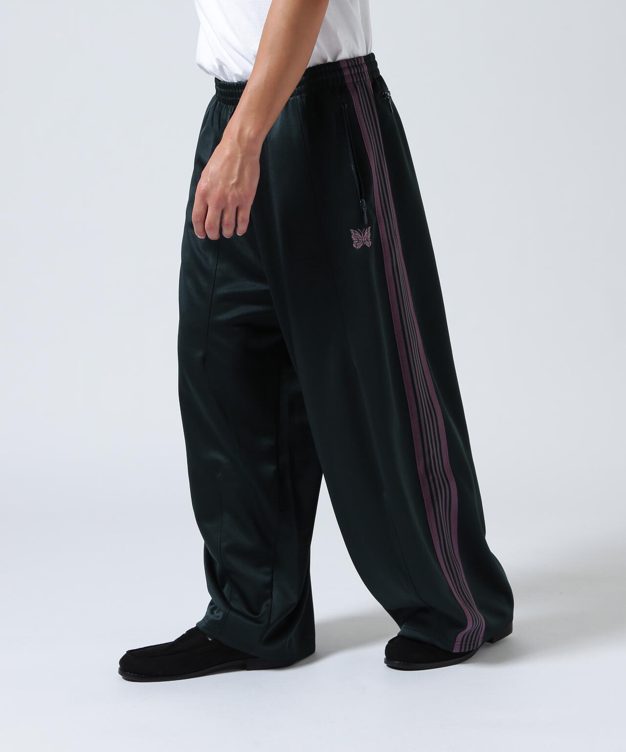 パンツ Needles TrackPants Needles Narrow Track pant poly smooth green brand new 21AW