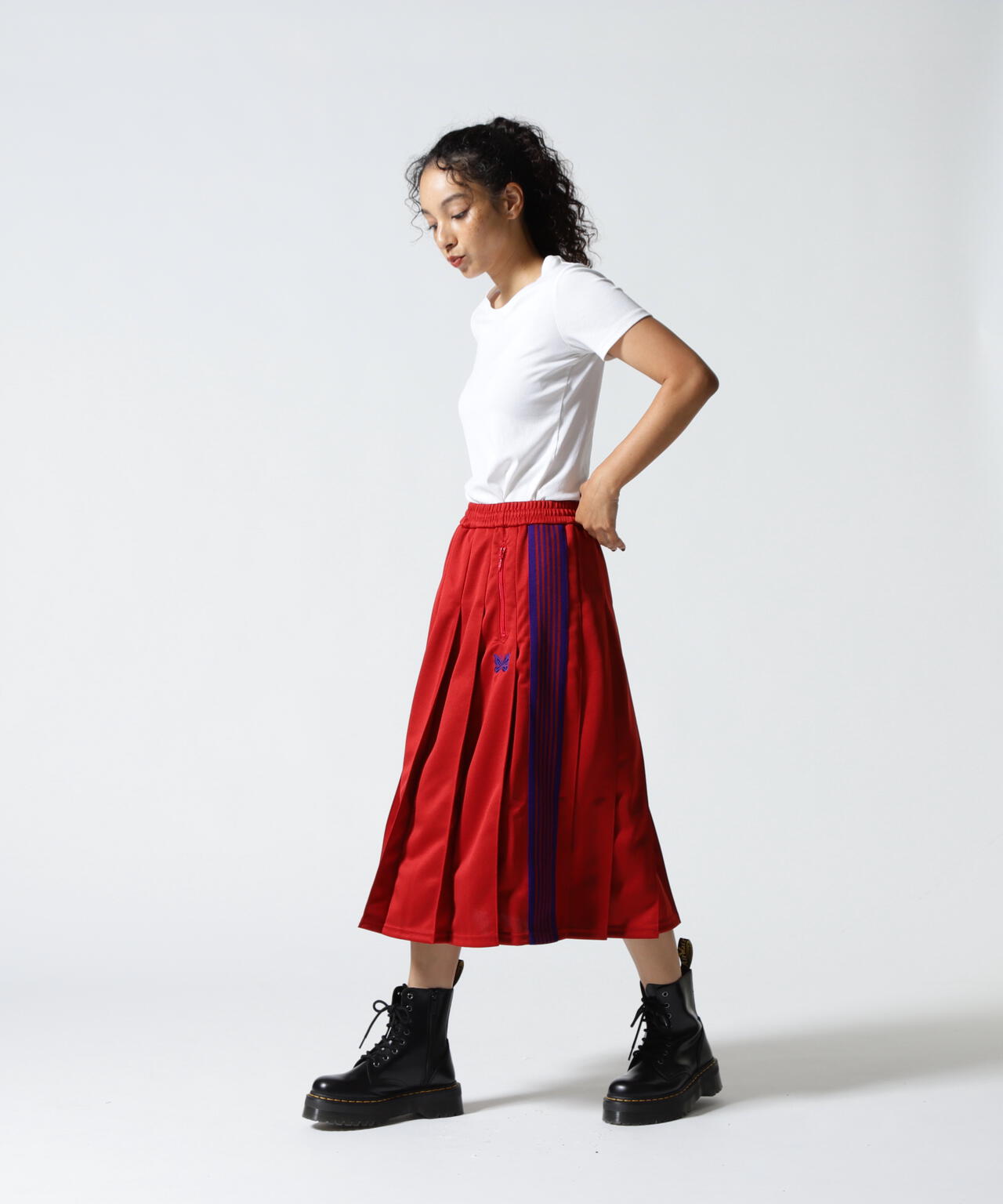 NEEDLES / ニードルズ / Pleated Track Skirt - Poly Smooth RW322