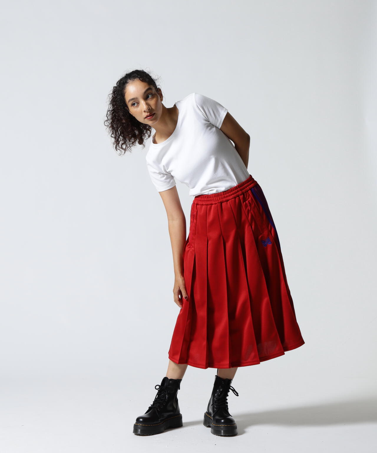 NEEDLES / ニードルズ / Pleated Track Skirt - Poly Smooth RW322