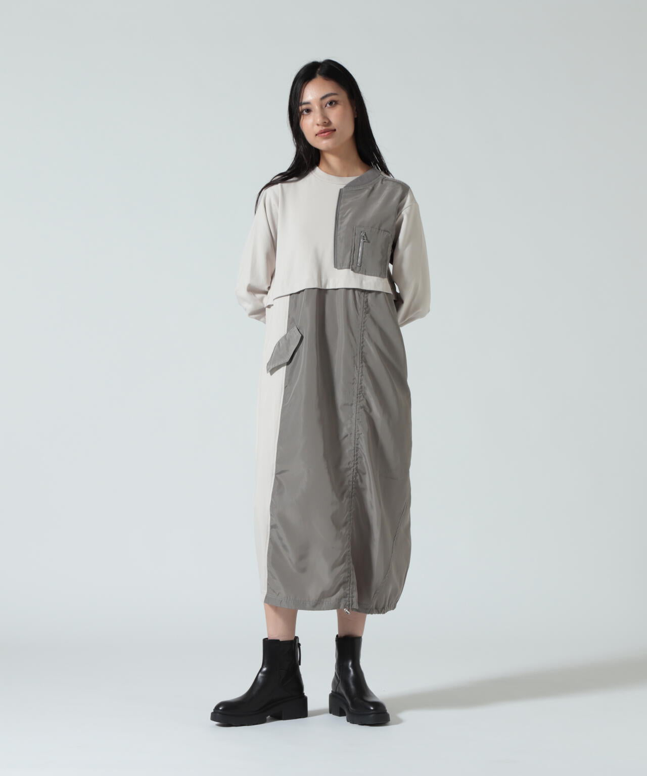 AULA AILA（アウラ アイラ）別注ミリタリーライクカットソーワンピース