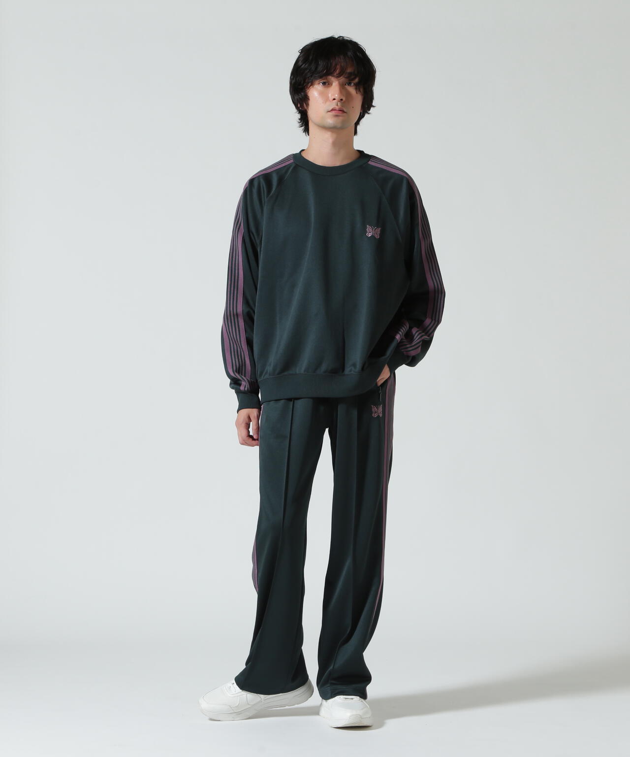 NEEDLES ニードルズ / Track Crew Neck Shirt - Poly Smooth RW315