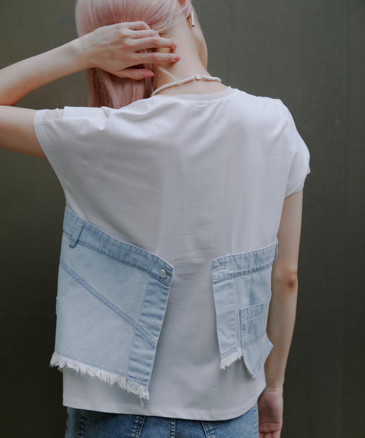 AULA AILA（アウラ アイラ）別注デニムレイヤードＴシャツ