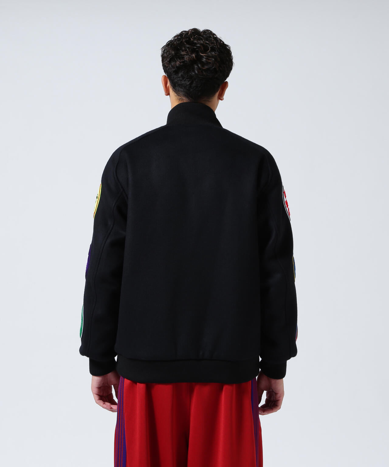 AMIIIIYZERR着用 Needles varsity jacket Needles Lettered Graphic Relaxed Men's Varsity Jacket Black RW170