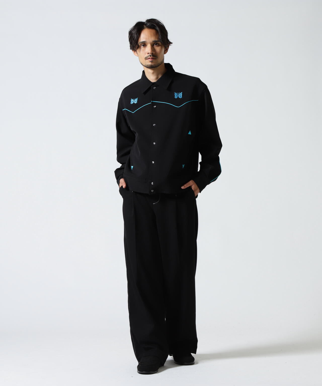 [値下げ中］NEEDLES タグ付き　カウボーイジャケット　黒白　Sサイズ 値下げ中］NEEDLES タグ付き カウボーイジャケット 黒白 Sサイズ