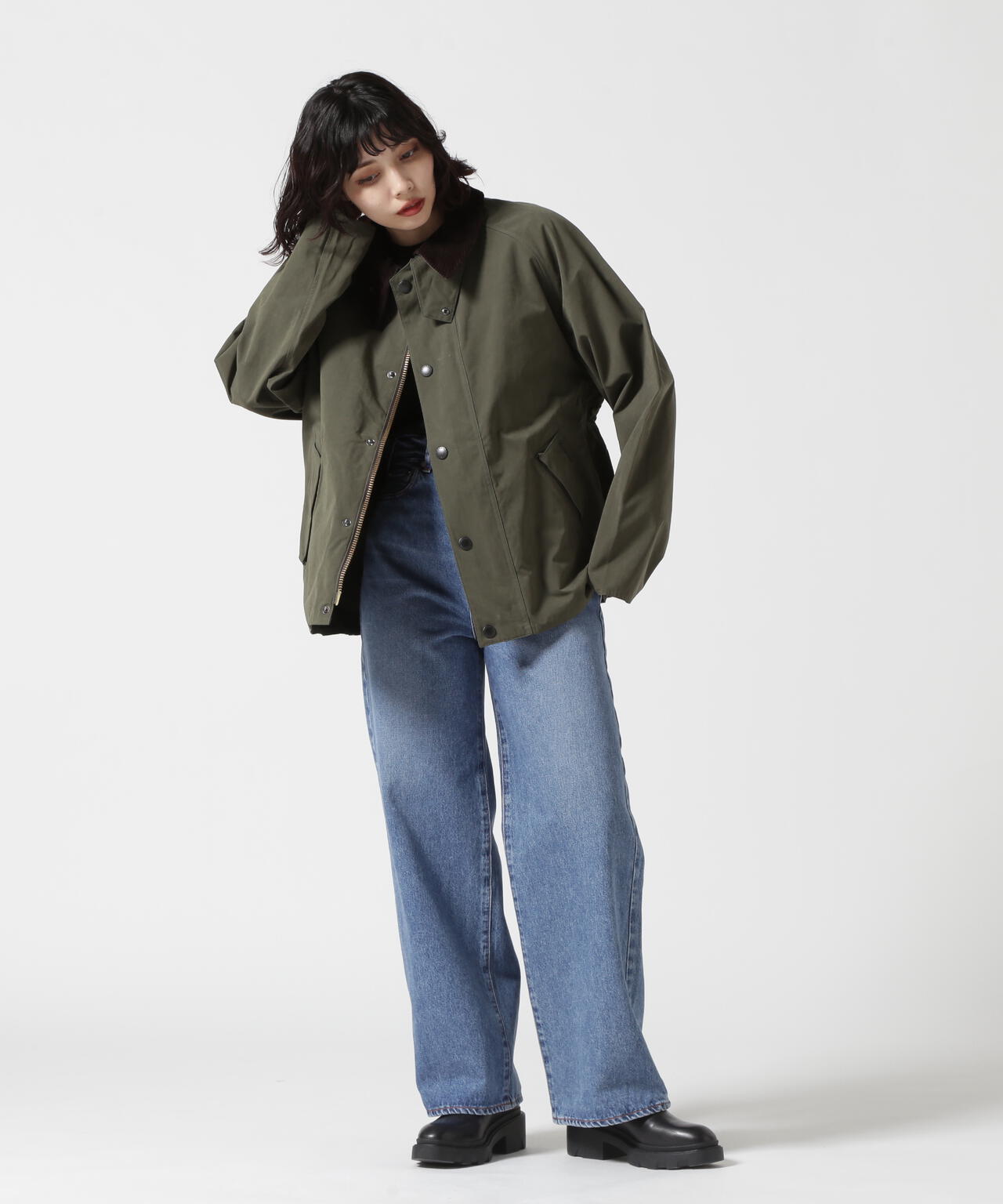 Barbour（バブアー）TRANSPORT / トランスポート/ピーチスキン コットン ショートレングスブルゾン