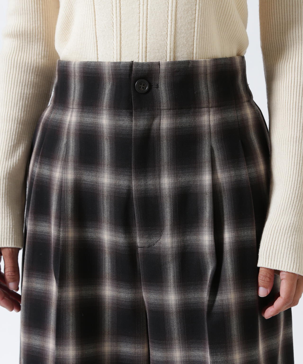 DROIT BELLO（ドロイトベロ）オンブレチェックワイドパンツ | B'2nd