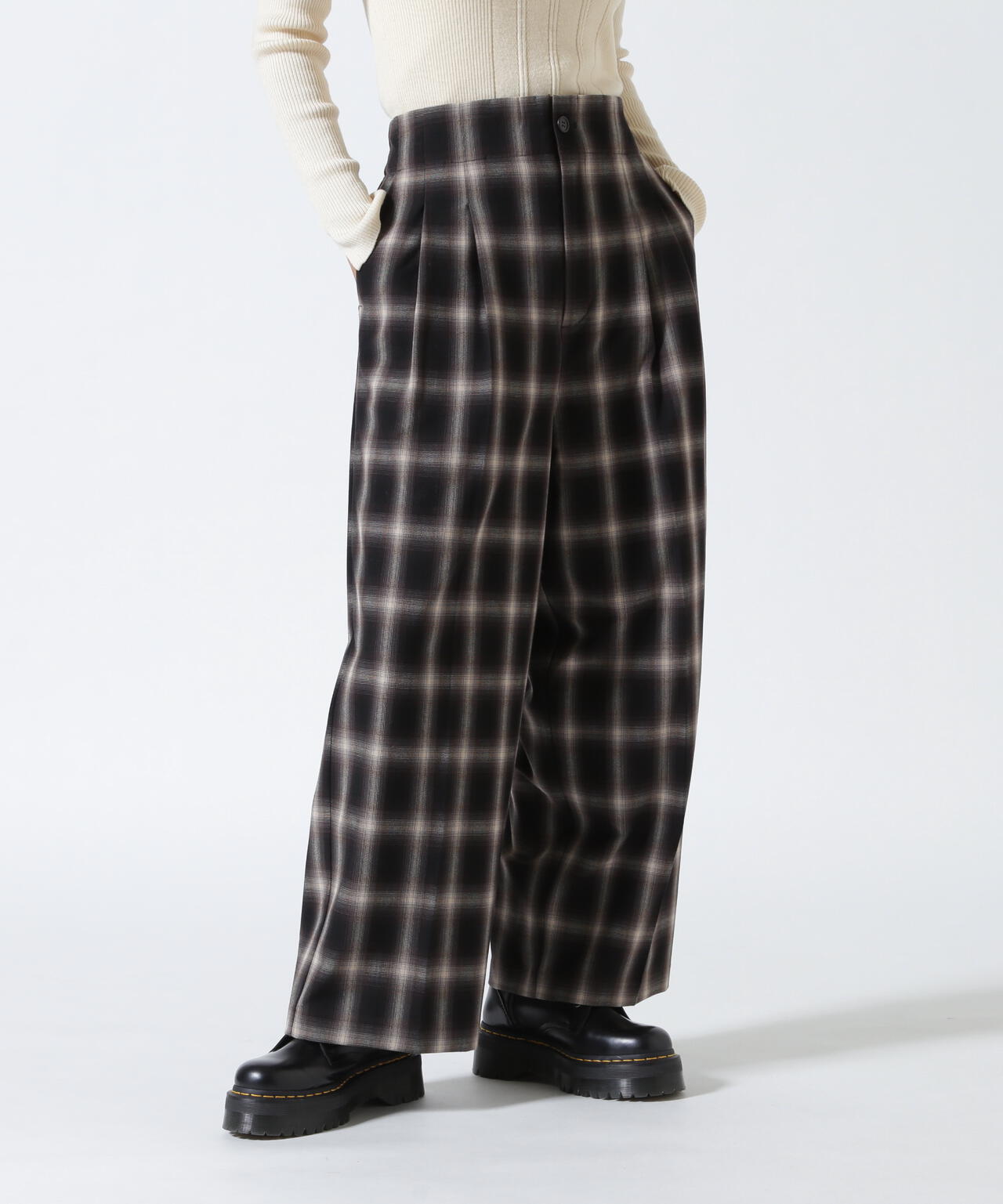 DROIT BELLO（ドロイトベロ）オンブレチェックワイドパンツ