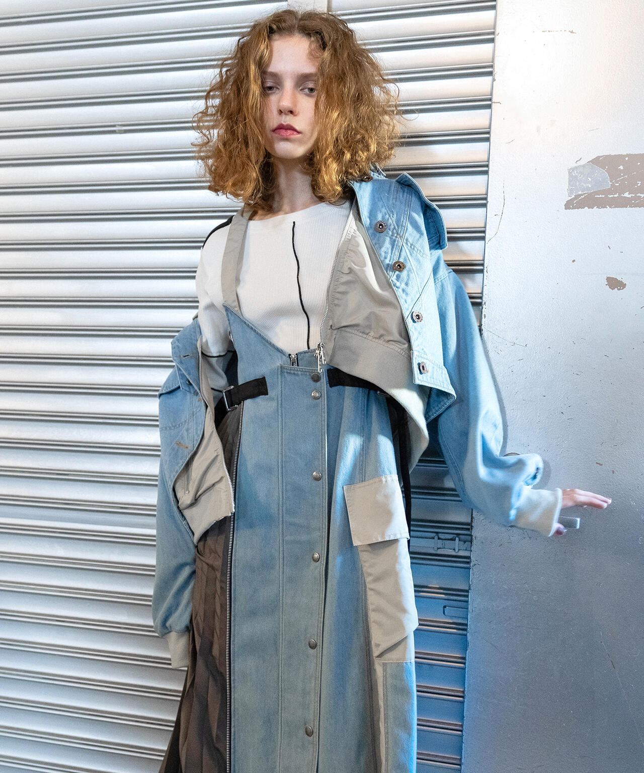 AVIREXｘAULA AILA（アヴィレックスｘアウラアイラ）サイドプリーツジャンスカ