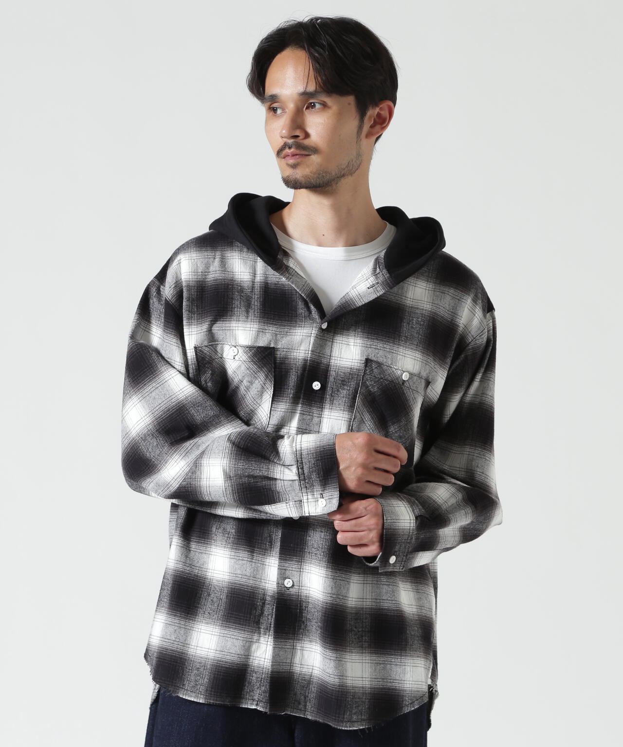 RENOVA/レノバ CUT SEAM HOODED SHIRTS