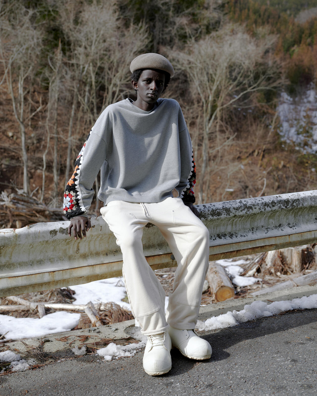 DISCOVERED(ディスカバード) 別注 CROCHET SLEEVE SWEAT