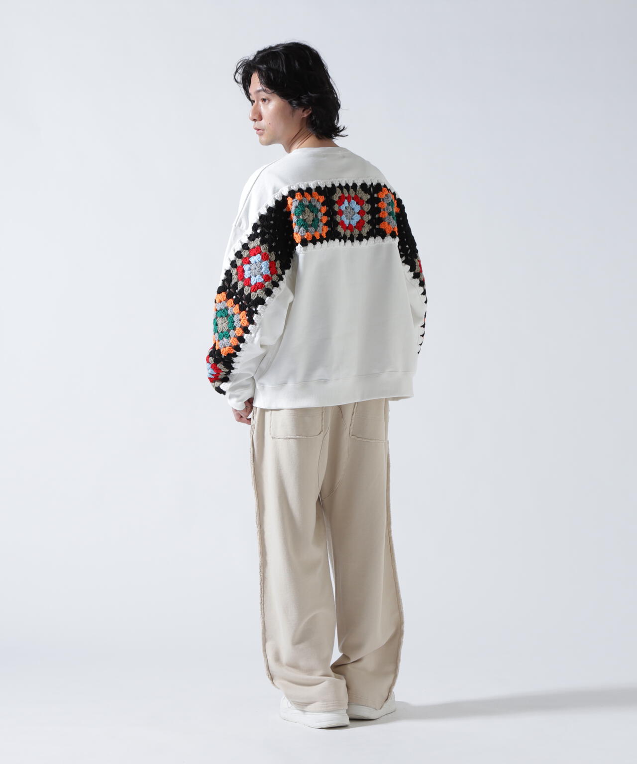 DISCOVERED(ディスカバード) 別注 CROCHET SLEEVE SWEAT