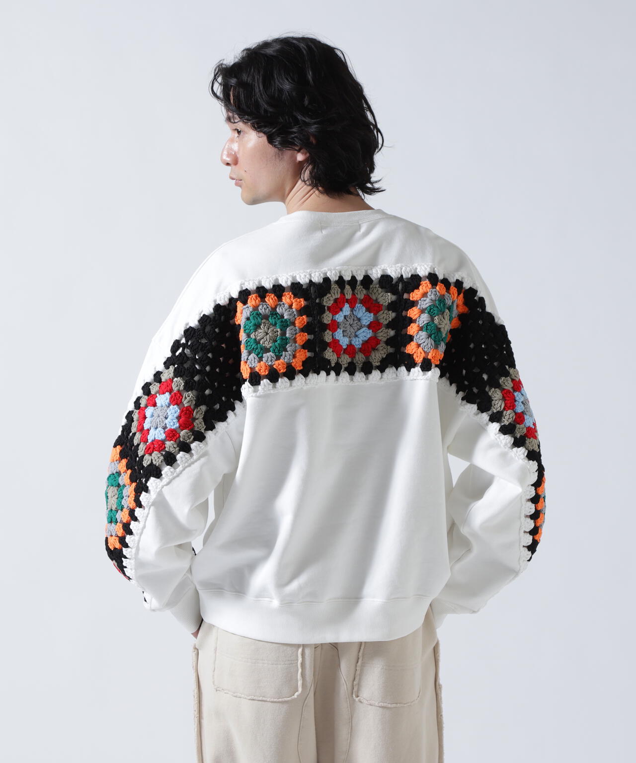 DISCOVERED(ディスカバード) 別注 CROCHET SLEEVE SWEAT