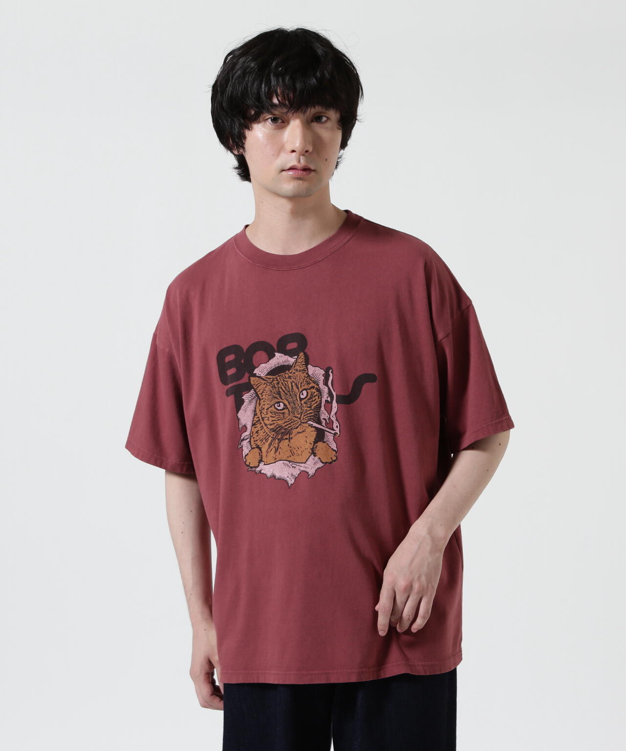 REMI RELIEF(レミレリーフ) 別注20/-天竺BIGサイズTシャツ（BOB) | B