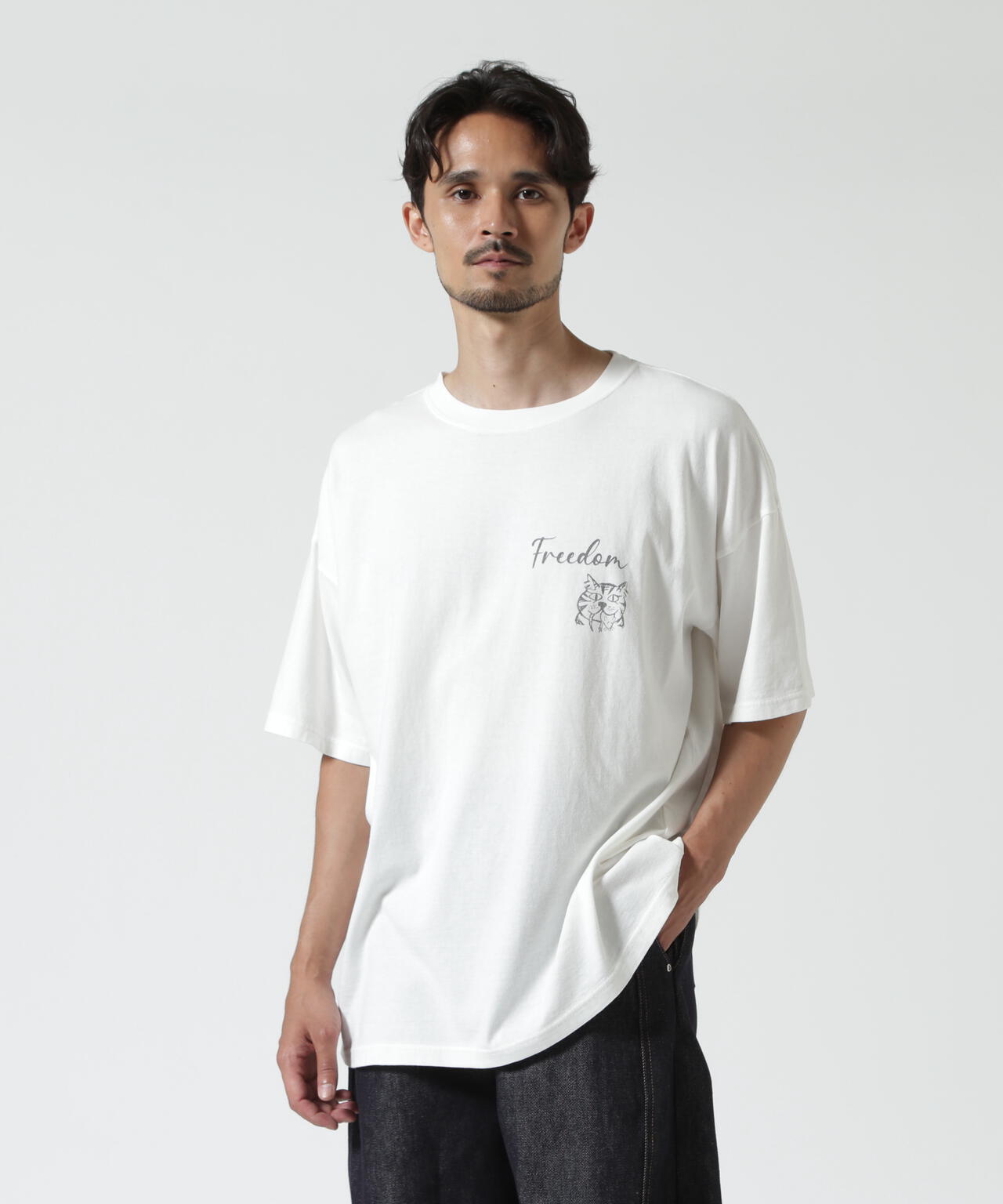 REMI RELIEF（レミレリーフ） 別注20/-天竺BIGサイズTシャツ（FREEDOM
