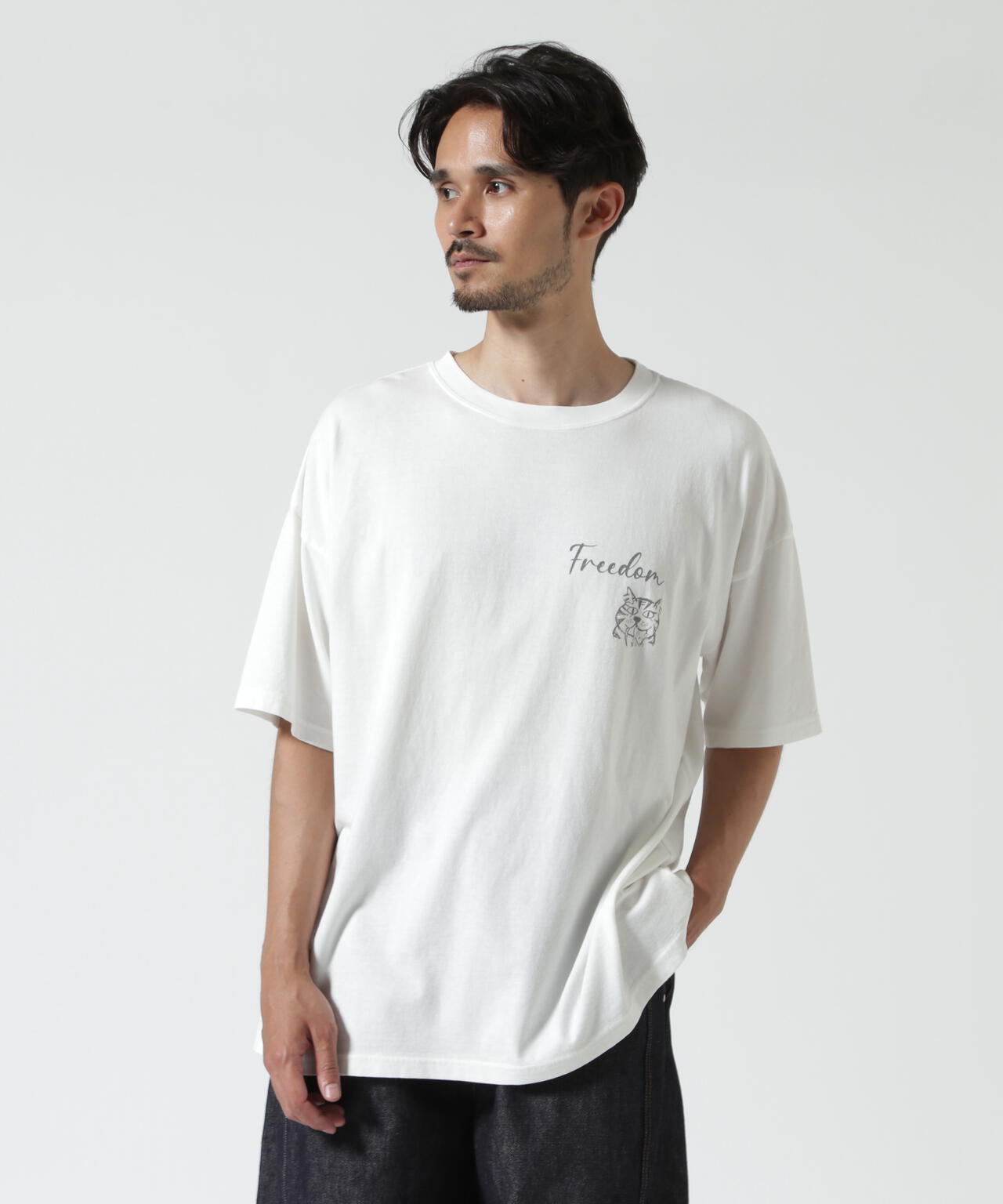 REMI RELIEF（レミレリーフ） 別注20/-天竺BIGサイズTシャツ（FREEDOM
