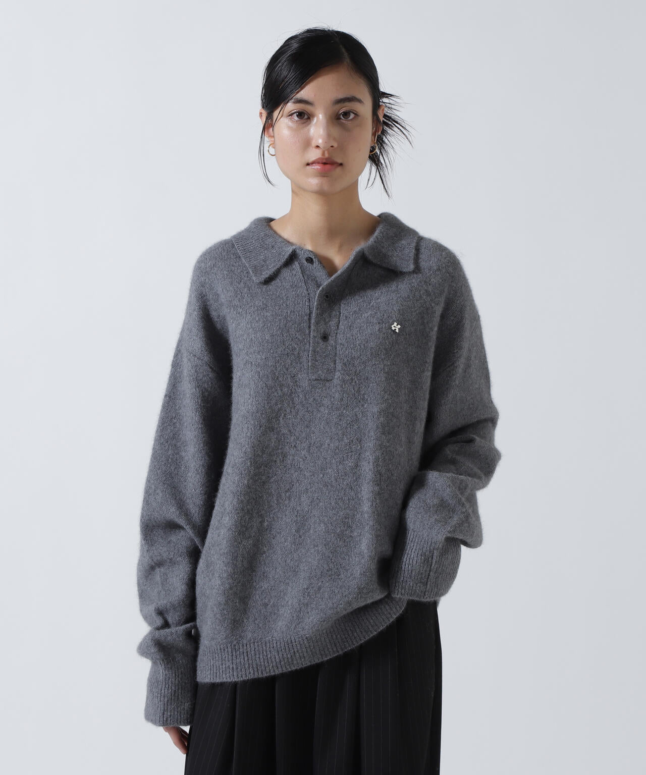 【 knuth marf】2piece polo tops / gray knuth marf】2piece polo tops / gray - メルカリ