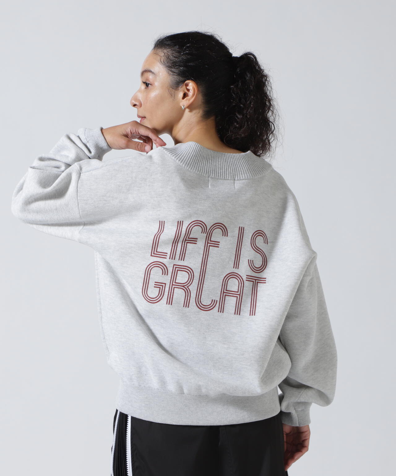 JJMERCER (ジェイジェイマーサー) 別注Ｖネックバックロゴニット