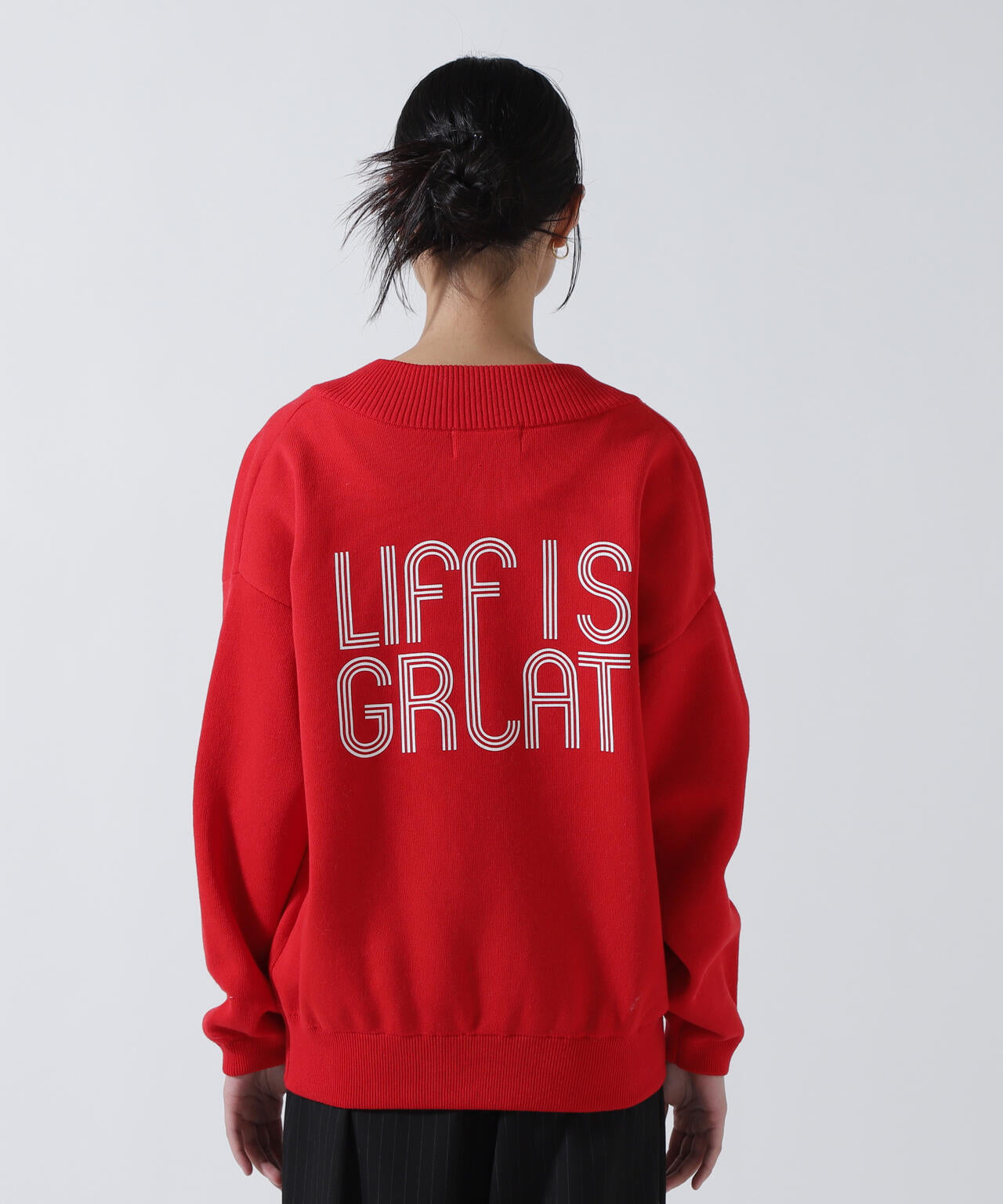 JJMERCER (ジェイジェイマーサー) 別注Ｖネックバックロゴニット