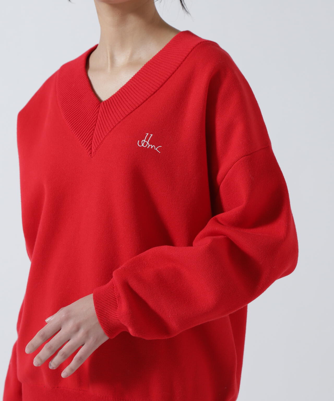 JJMERCER (ジェイジェイマーサー) 別注Ｖネックバックロゴニット