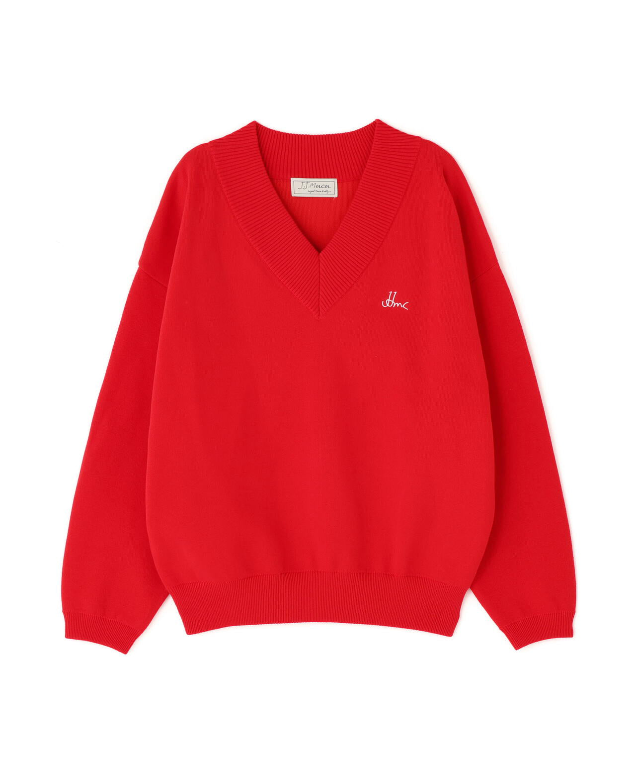 JJMERCER (ジェイジェイマーサー) 別注Ｖネックバックロゴニット