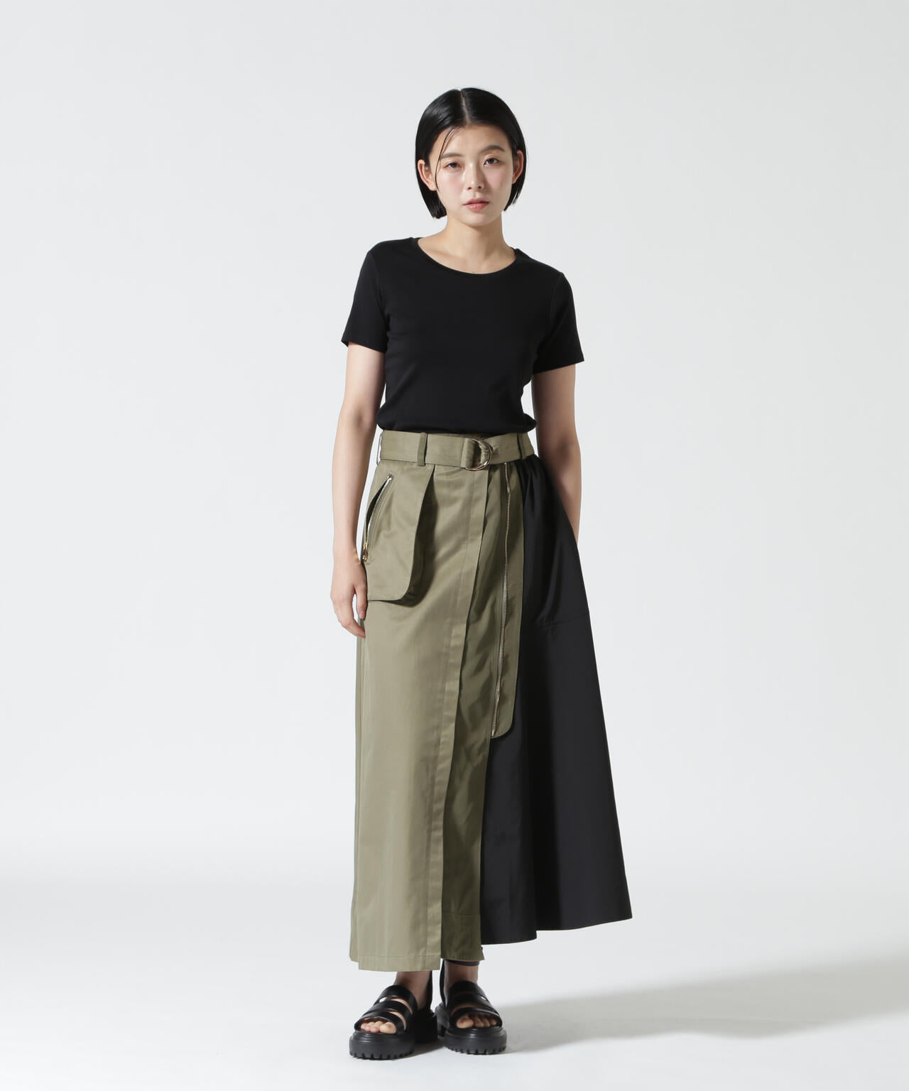 Risley(リズレー) 別注ベルト付アシンメトリーフレアスカート | B'2nd