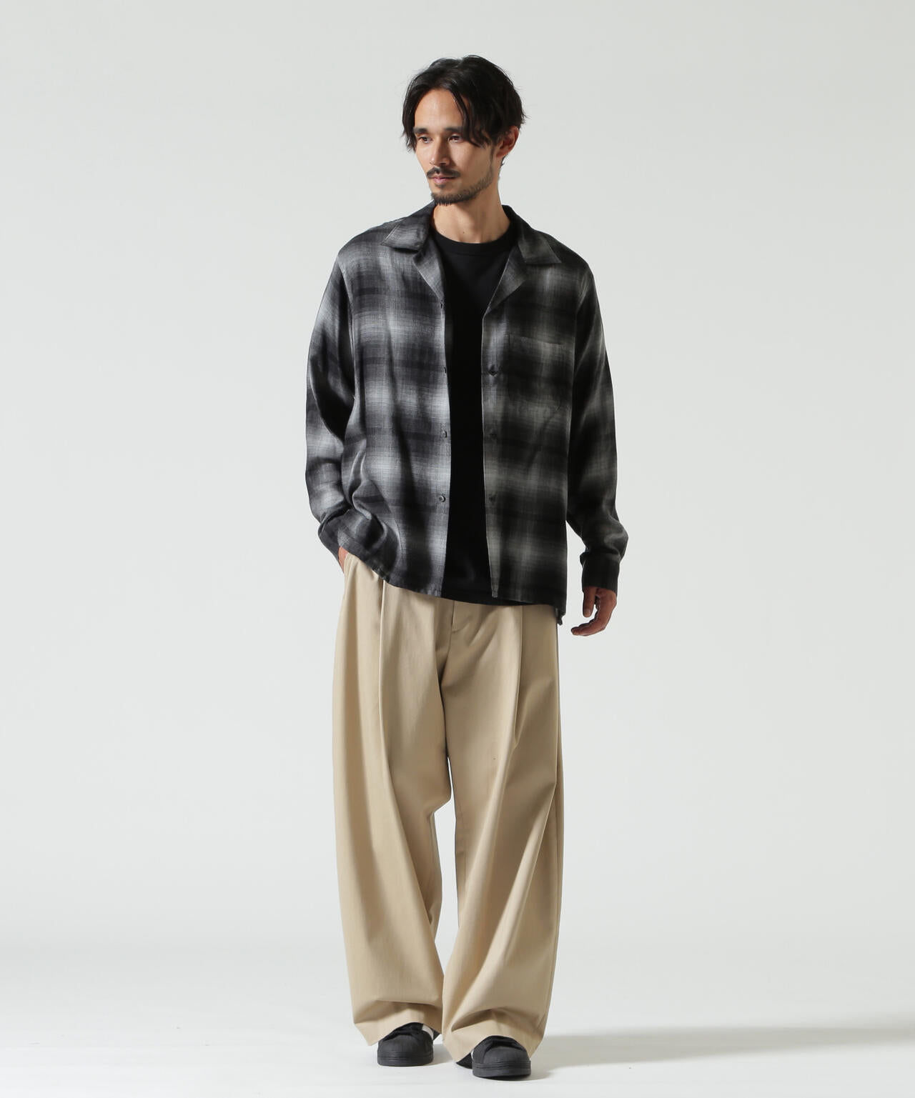 MINEDENIM（マインデニム） T.Rayon Ombre Open Collar Shirt | B'2nd