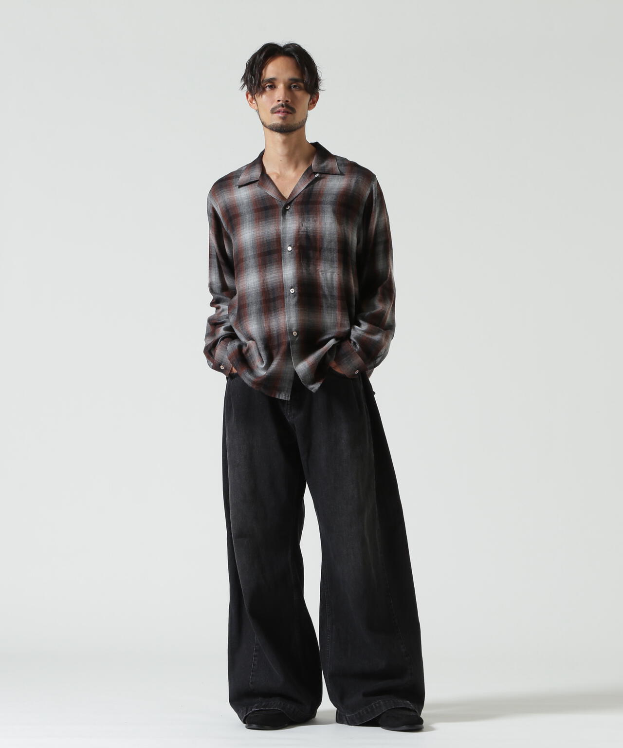 MINEDENIM（マインデニム） T.Rayon Ombre Open Collar Shirt | B'2nd