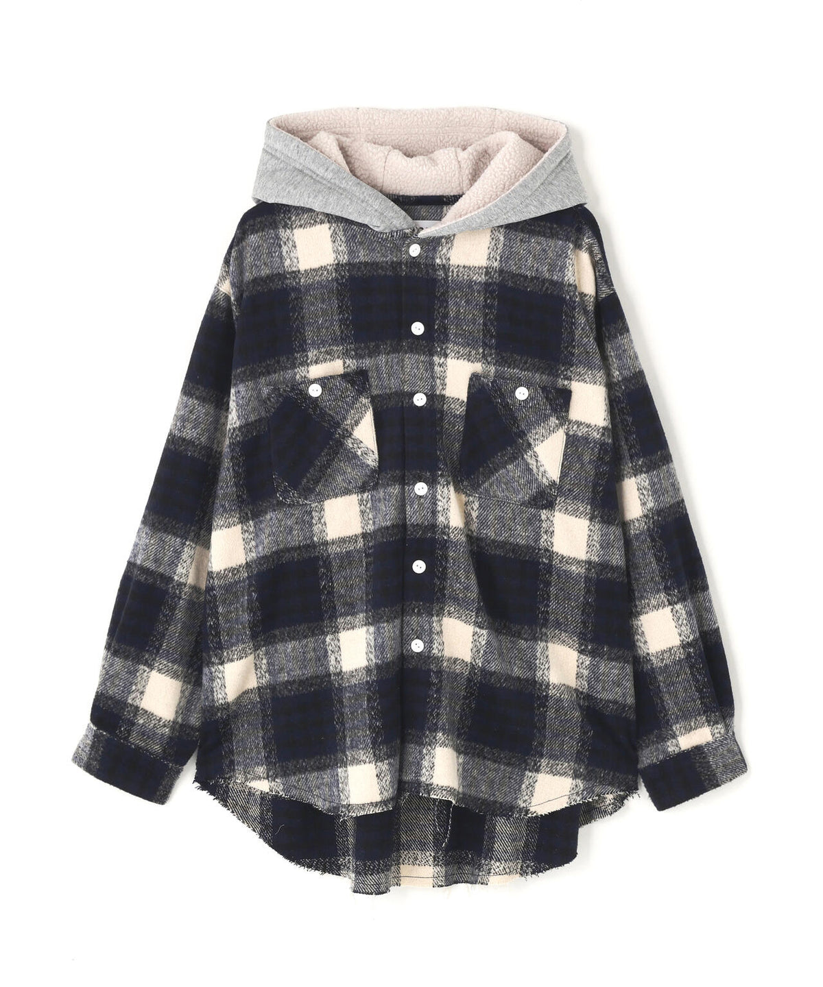 RENOVA（レノバ） FOODY SHAGGY SHIRTS / フーディー シャギー チェックシャツ