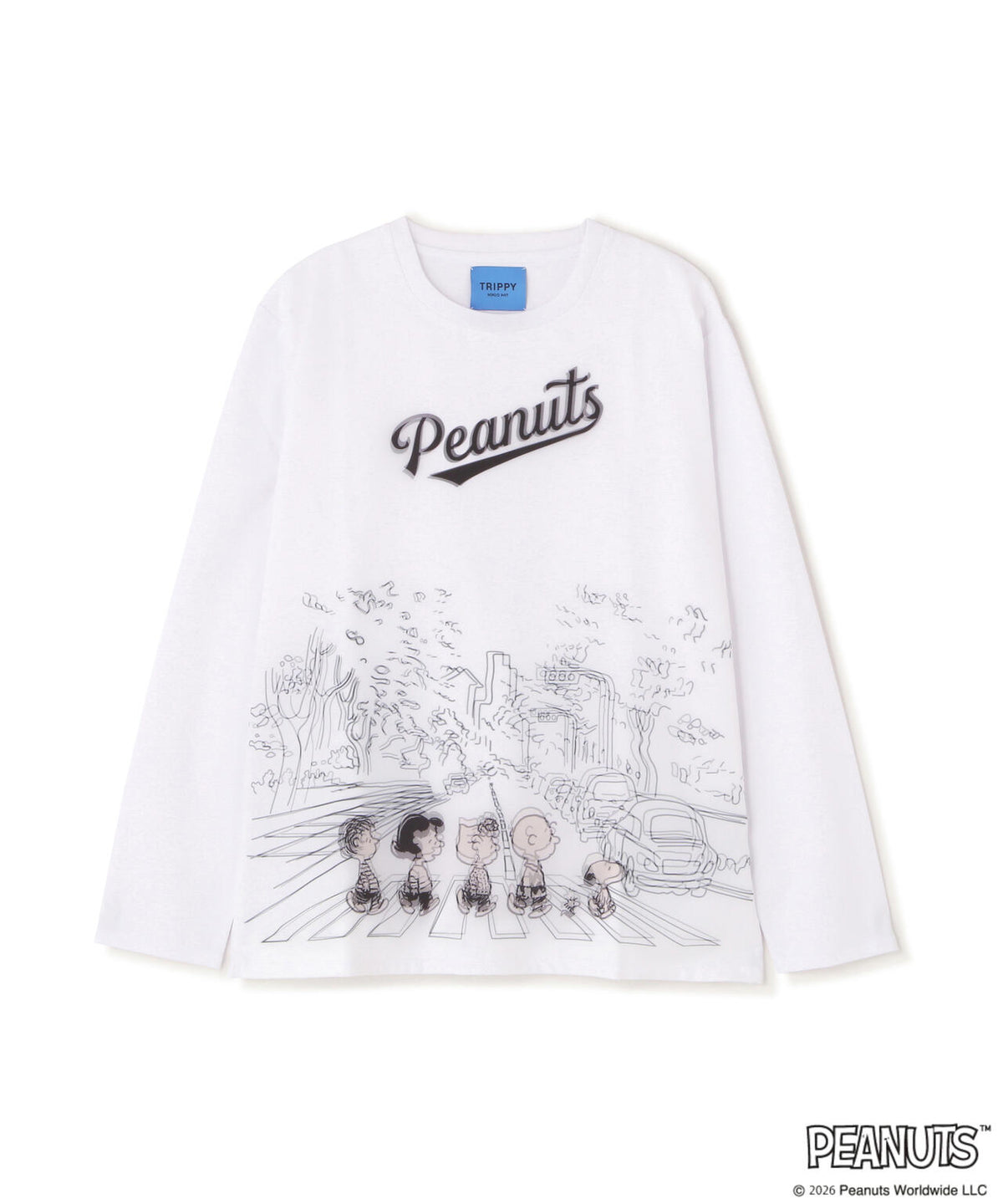 TRIPPY ART(トリッピーアート）SNOOPY ABBEY ROAD 3D L/S TEE