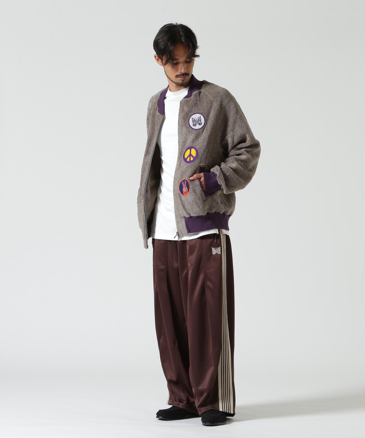 【ひ】Needles ネイビー M NEEDLES（ニードルズ） Souvenir Jacket - Knit Pile TY245 | B'2nd