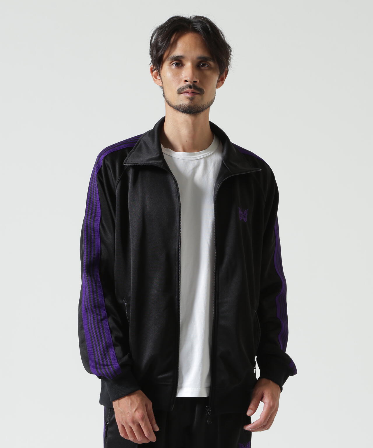 トラックジャケット　M ブラック　パープル　ニードルズ　needles NEEDLES / ニードルズ/ Track Jacket - Poly Smooth | B'2nd（ビー