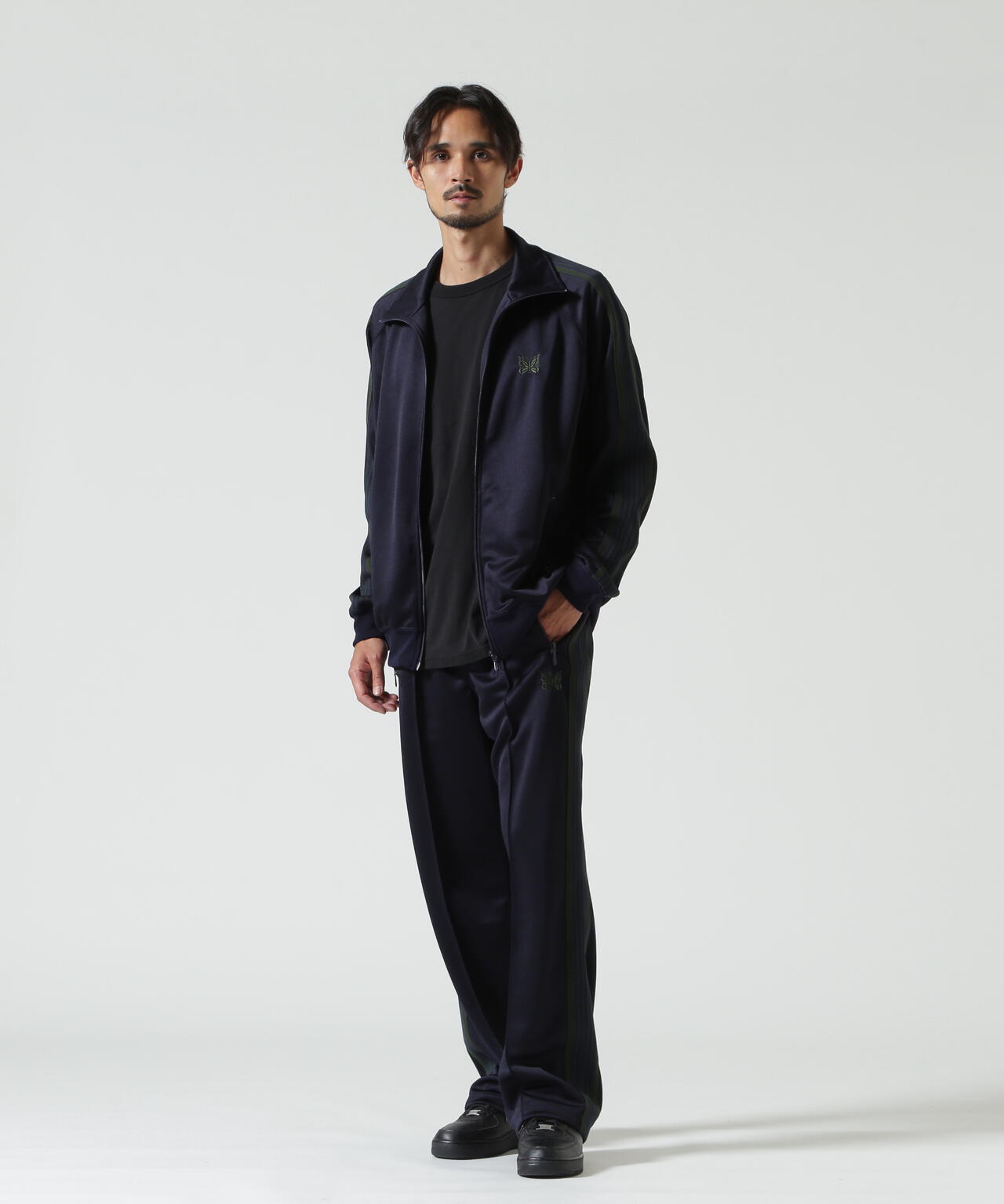 【ニードルズ　作務衣ジャケット】Mサイズ　ポリ100% ダブル　日本製　濃紺 NEEDLES / ニードルズ/ Track Jacket - Poly Smooth | B'2nd（ビー