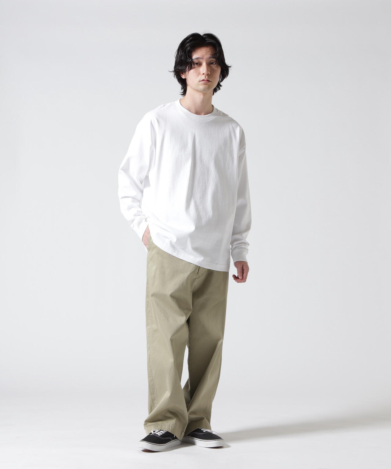ATON (エイトン)12/- AIR SPINNING | LOOSE FIT LONG SLEEVE T-SHIRT