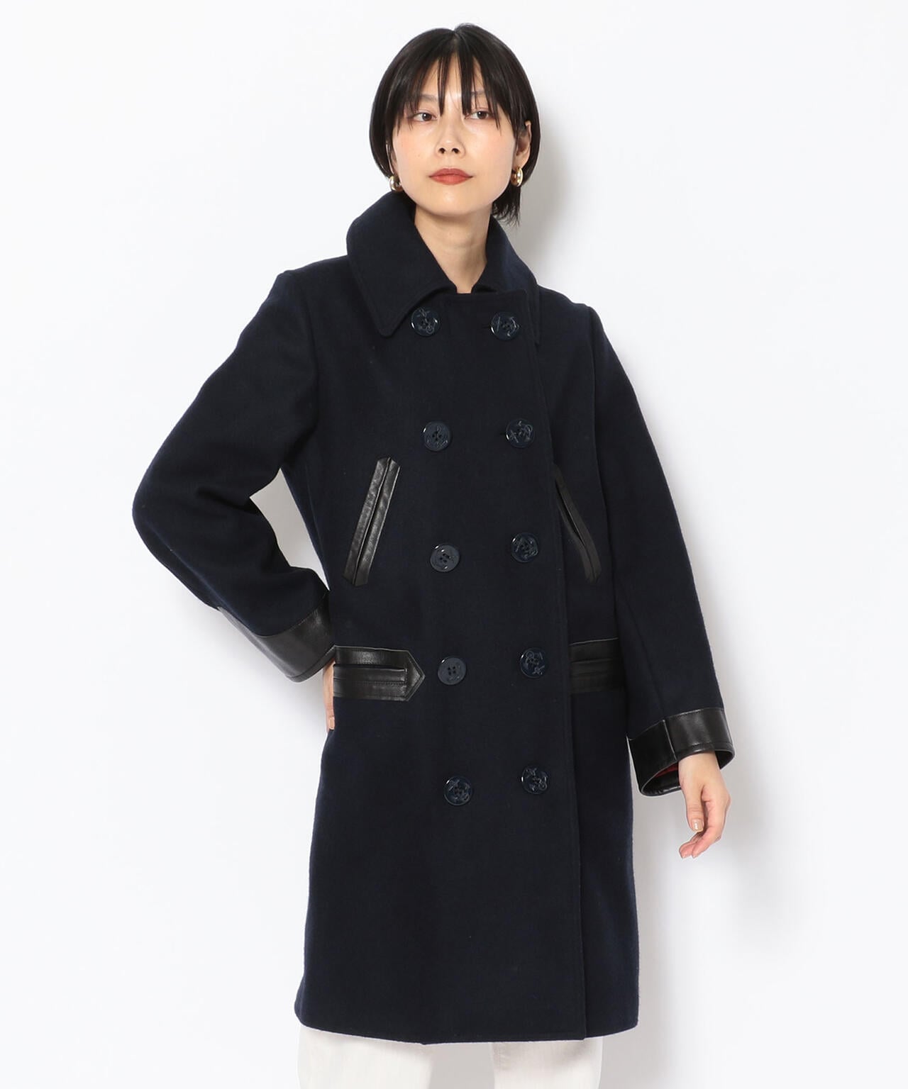 レッドバレンチノ】 黒 ピーコート ブラック コート b266 レッド