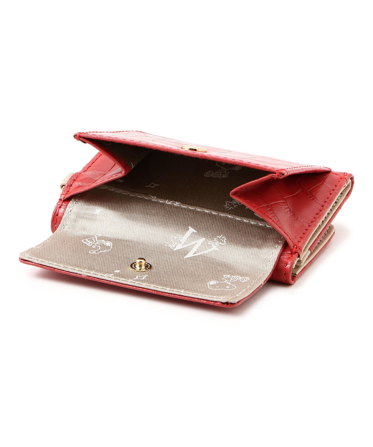 SNOOPY LEATHER COLLECTION/スヌーピーレザーコレクション/クロコシリーズ/三つ折れ束入れ