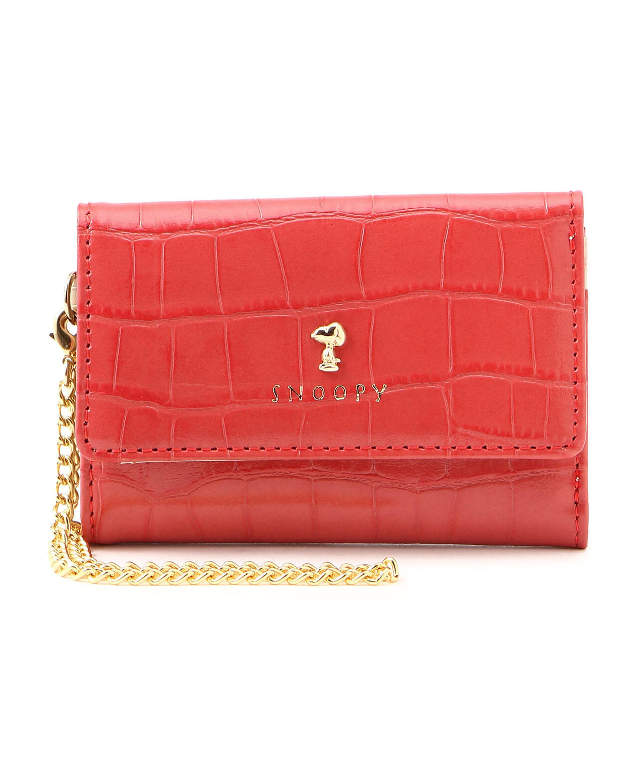 SNOOPY LEATHER COLLECTION/スヌーピーレザーコレクション/クロコシリーズ/三つ折れ束入れ