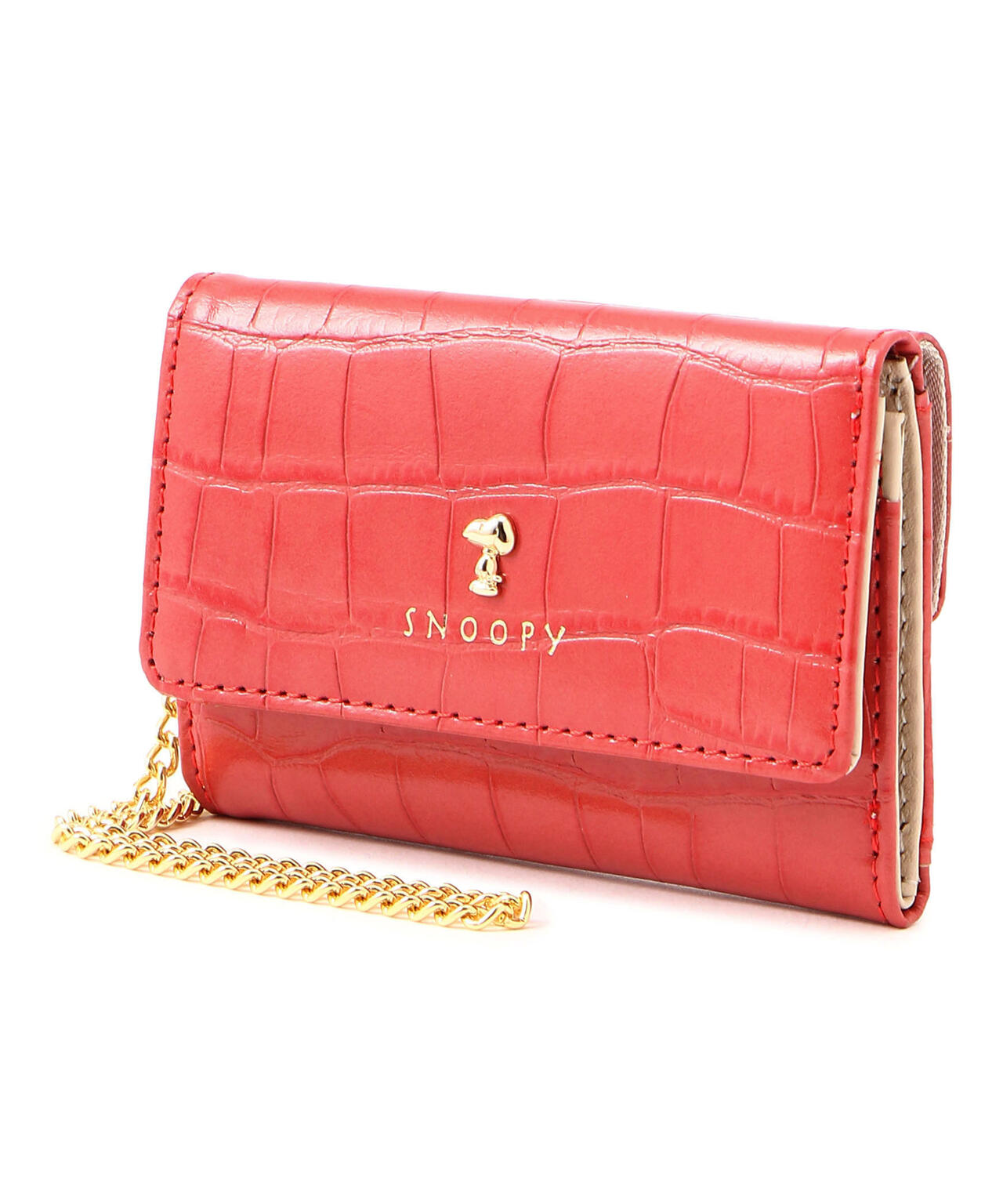 SNOOPY LEATHER COLLECTION/スヌーピーレザーコレクション/クロコシリーズ/三つ折れ束入れ