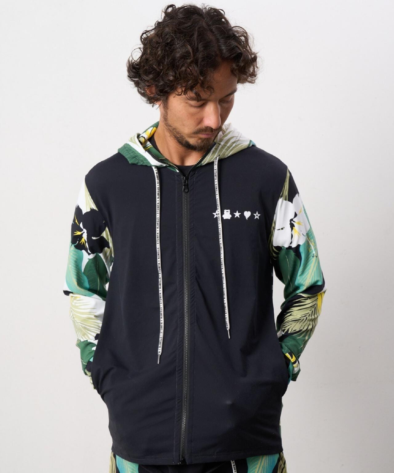 ロイヤルフラッシュ（ FLASH）/STUD MUFFIN／スタッドマフィン／フラワーリーフ柄ストレッチナイロンPK STUD MUFFIN/スタッドマフィン/フラワーリーフ柄ストレッチナイロンPK