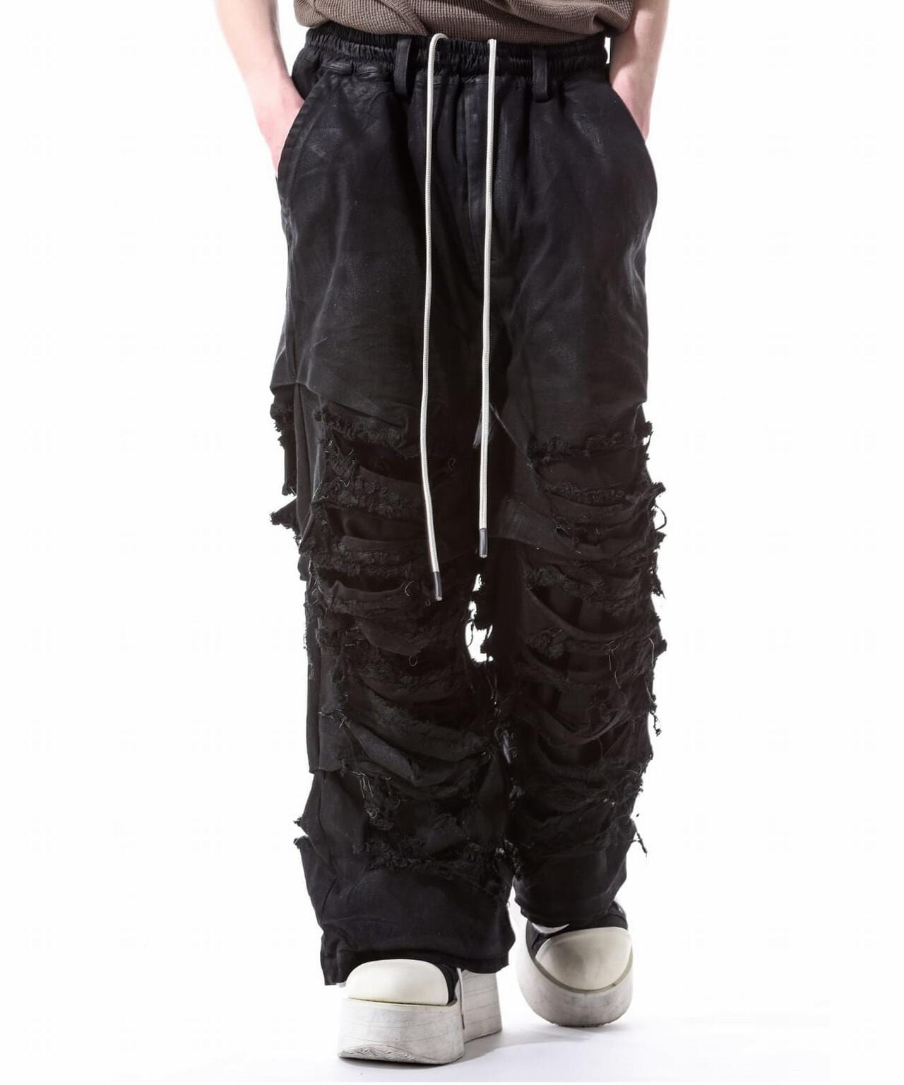 A.F ARTEFACT/Damage Denim Tuck Wide Pants | ROYAL FLASH（ロイヤル