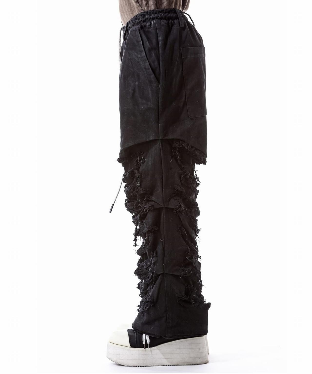 A.F ARTEFACT/Damage Denim Tuck Wide Pants | ROYAL FLASH（ロイヤル