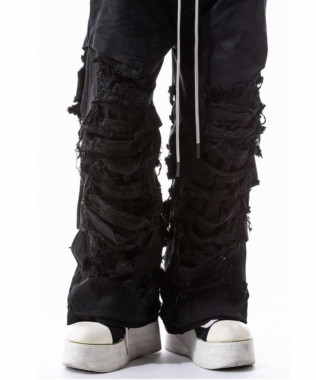 A.F ARTEFACT/Damage Denim Tuck Wide Pants | ROYAL FLASH（ロイヤル